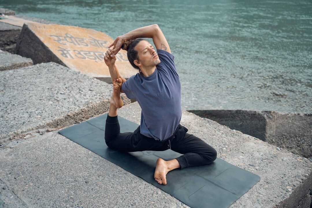 elderly doing yoga